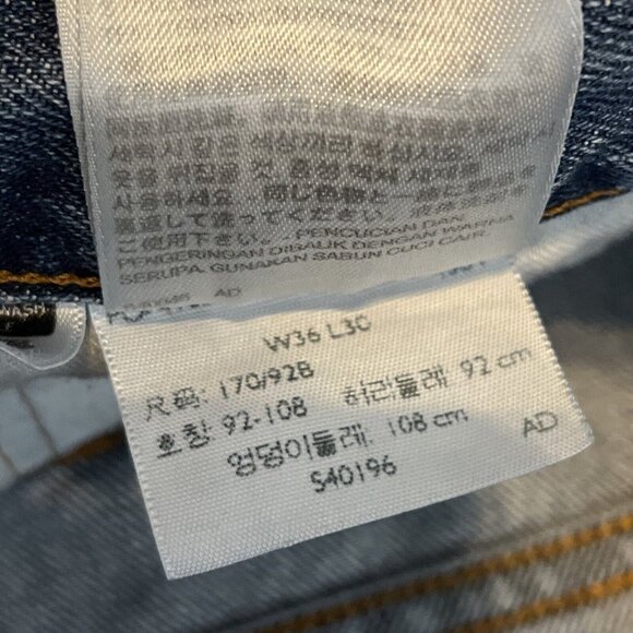 Men's Levis 501 Original Fit Denim Jeans SZ 36x30 Blue Button Fly Modern Red Tab - Picture 13 of 13